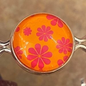 Jamberry 2012 Mulberry Flower on Tangerine Cuff